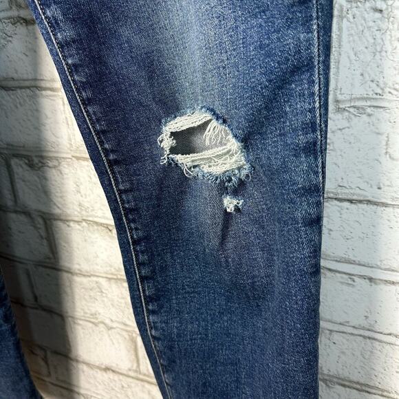 Madewell Jeans The Momjean Mom Style High Waist Straight Leg Distressed Blue 26 - Picture 11 of 13